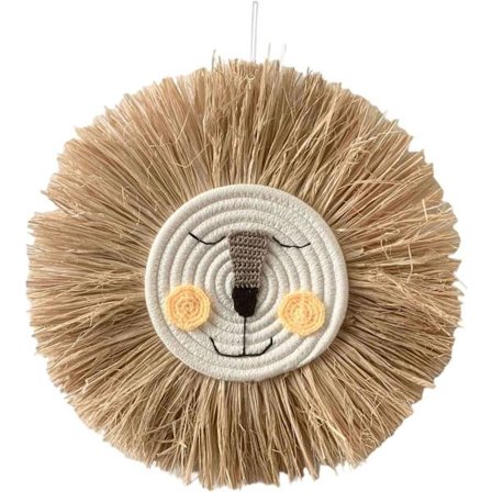 1 st A Rund Halm Vägg Hängande Dekor Huvudhänge Bomullstråd T