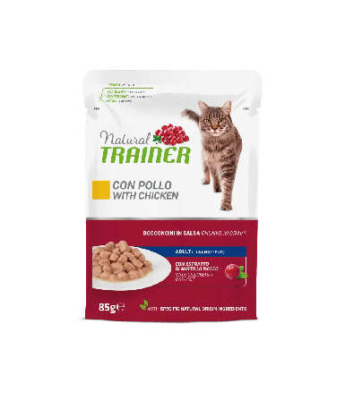 Natural Trainer Cibo Umido Al Pollo Per Gatti Adulti Busta 85g