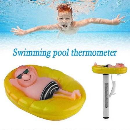 Flydende Pool Termometer Tegneserie Mand på Flåde Sjov Temperaturmåler Vandtermometer