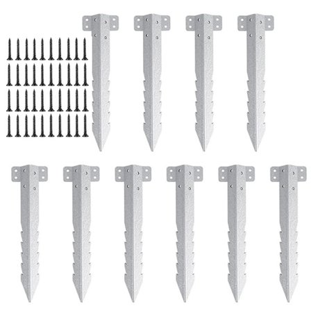 10-pak Kraftige Fikseringspløkker til Træ Galvaniseret Stål Metal Cor