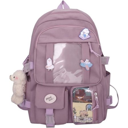 Lasten reput söpöillä asusteilla tytöille, nailoninen koululaukku, suuri reppu, päiväreput, useita taskuja teini-ikäisille (A)