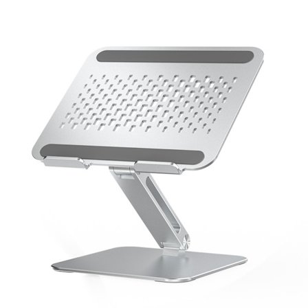 Laptopstativ, Kompatibel med 10 tum - 21 tum surfplattor, Justerbar halkfri ventilerad aluminium laptopstativ, Ergonomisk hopfällbar kompatibel med 