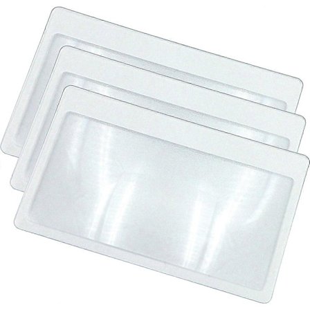 (3 stycken) Fickförstoringsglas i kreditkortsstorlek - 3x zoom, ultrafint, flexibelt och obrytbar