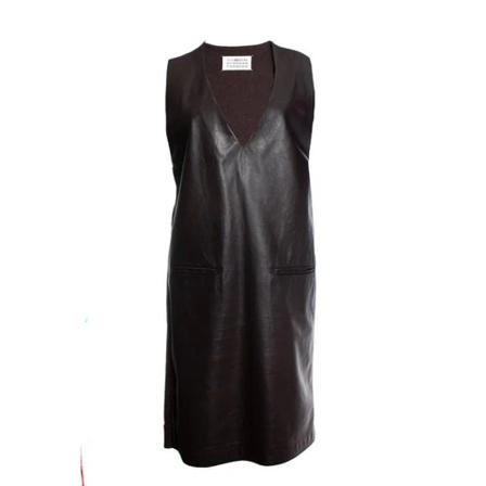 Maison Margiela Pre-owned, Pre-owned Leatherdresses Bruin, unisex, Maat:M,Viscose