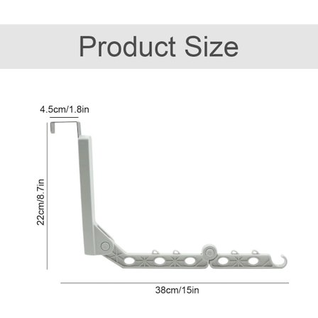 1 stk Dørhengende Foldbar Tørkestativ - Klesstativ for Dør,