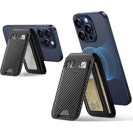 Magnetic Wallet Case, Compatible with MagSafe Wallet, Phone Case with Adjustable Stand for iPhone 16/15/14/13/12, Not