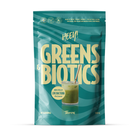Heey! Greens & Biotics Superfood + Probiotics, Tropical, 300 g