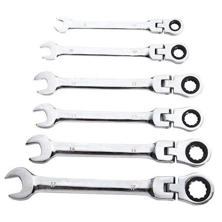 Skralle-nøkkelsett Kombinasjonsnøkkel-Dramin Skralle-nøkkel 6 pie