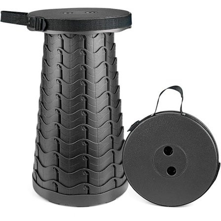 Kannettava teleskooppijakkara, sisäänvedettävä kokoontaitettava jakkara retkeilyyn, puutarhaan, kalastukseen, patikointiin, matkailuun, grillaukseen, 