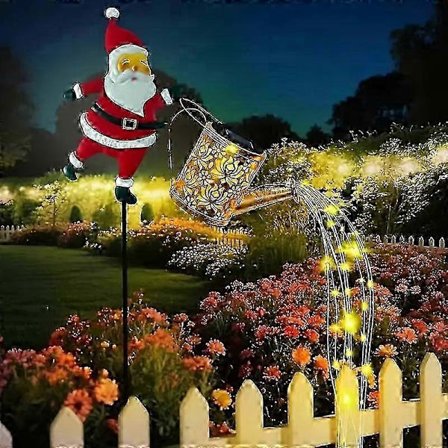 Jul Solcellsdriven Vattenkokare Lampor Trädgård Gräsmatta Dekorativ Jultomte Vattenkokare Marklampa Solcell LED Nattlampor Utomhusdekor[D]