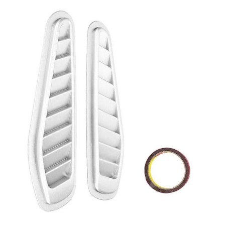 {PL} Bil Luftintag Motorhuv Sida Ventil Dekorativt Skydd Universal Silver