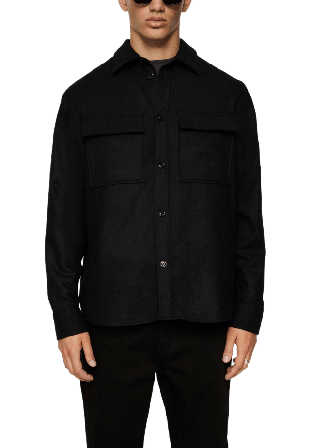 J.Lindeberg Flat Wool Overshirt Kavajer Herr Svart XL
