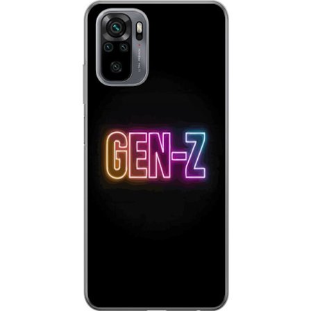 Kompatibelt Mobildeksel til Xiaomi Xiaomi Redmi Note 10S Neontext Gen Z i fargerikt lys mot mørk bakgrunn i moderne digital stil