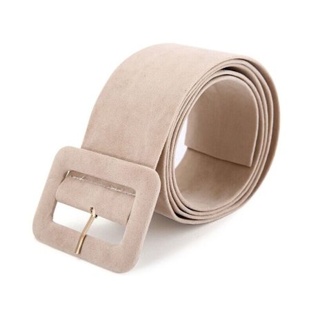 Sammetsbälte Fyrkantsnål Spänne Midjeband BEIGE beige