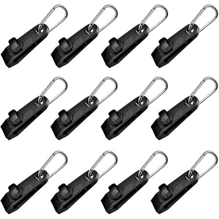 Markisfäste och 12 st Metallklämmor för Tält, Markiser, Banderoller, Båtar, Trädgård