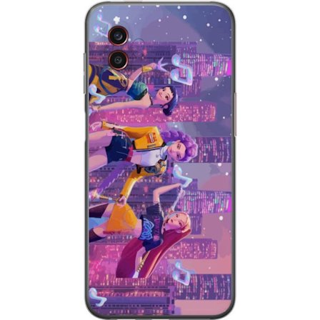 Yhteensopiva Puhelinkuori Samsung Samsung Galaxy Xcover6 Pro Tulevaisuutta ennakoiva K-Pop Demon Hunters tyttöryhmän kuvitus neonkaupungin popkulttu