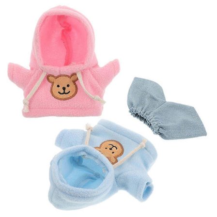 1 Sett Mini Bjørn Plysj Klær: Kosedyr Hettegenser & Bukser for 20cm Dukke - Søtt Dukkeantrekk for Myk Plysj Bjørn Bekledning for DIY Dress-U[D]