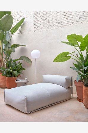 Kave Home - Loungesäng Square - Grå - Solstolar & solsängar - Från Homeroom