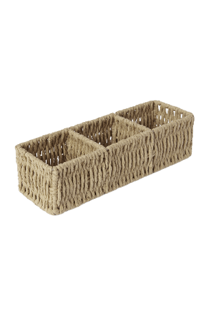 Åhléns Home Förvaringskorg 3 fack 24x8 cm Badrumstillbehör Brun ONESIZE