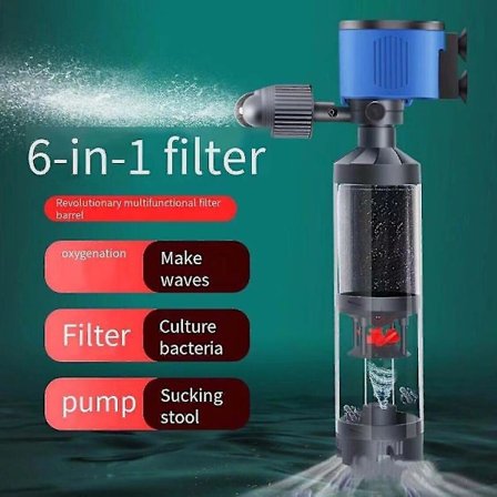 15 6 i 1 Fisketoalettfilterpumpe Lav Sug Vannpumpe