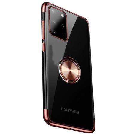 Silikonskal med Ringhållare - Samsung Galaxy S20 Plus Roséguld