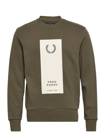 Block Print Sweatshirt Green Fred Perry