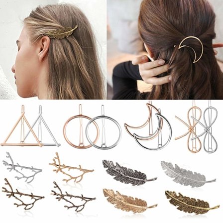 16 stk. Hårnåle Metal, Hårnåle Træ Gaffel, Hårnåle Fjer