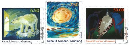 Grønland - Kunst - Stemplet sæt 3v