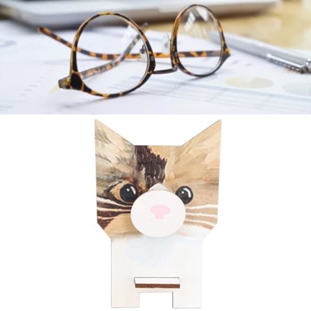 Brilleholder i dyreform Unik vakker design Naturlig luktfri komposittre Brilleholder Katt