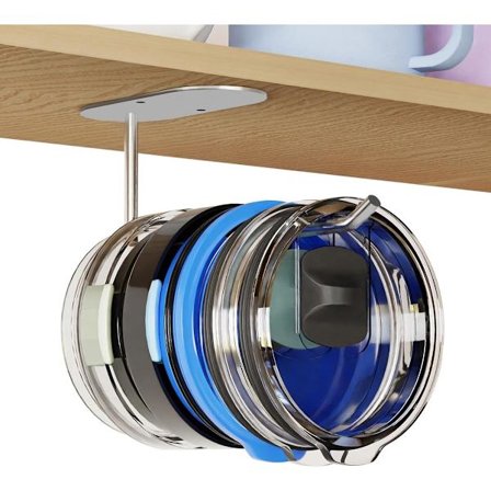 Lockorganisatör för muggar (16,4 x 4,4 x 5,9 cm), platsbesparande lockorganisatör för muggar under skåp, Multi