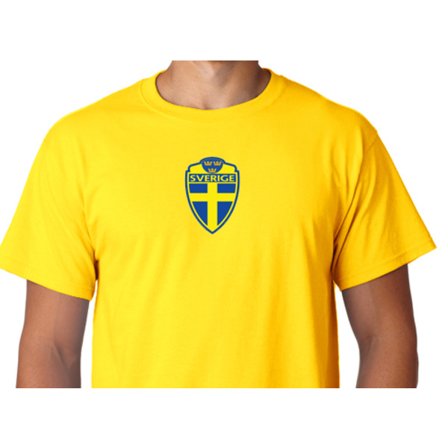 Sverige logo gul t-shirt Sweden tröja i bomull