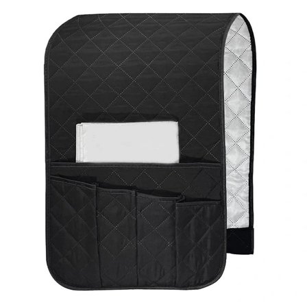 Nojatuolin käsinojan säilytyslaukku ja kaukosäätimen pidike; ei sovellu nojatuoleille, vaan myös sohville ja lepotuoleille; sisältää 5 taskua.