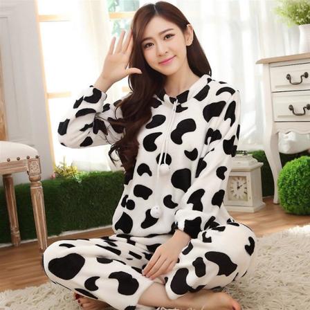 Vinter Pyjamas Kvinder Coral Fleece Pyjamas Kvinder Pyjamas Pyjamas Sæt-Ko L