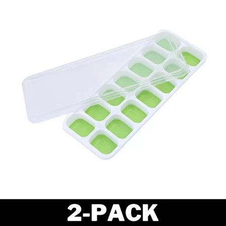 Ice Cube Tray - 14 Isbitar - Grön / Vit