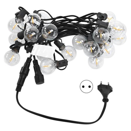 G40 Vandtæt 25LED Lysstreng 25ft Glas Kugle til Have Plæne Festival Dekoration EU Stik 220V