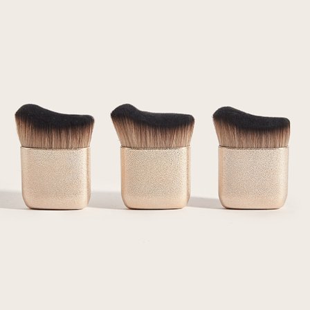3-delt selvbruner-blandingsbørste, professionel kabukibørste til ansigt og krop, foundation, blush, bronzer, tanning makeup-applikation