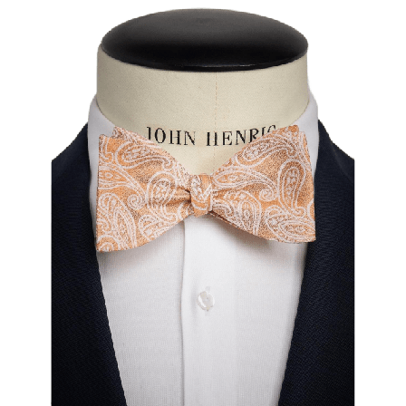 John Henric Bow Tie Paisley Kostymtillbehör Herr Orange ONESIZE