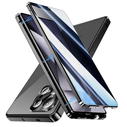 til Samsung Galaxy S25 Ultra Cover Anti-Spy dobbeltsidet hærdet glas magnetisk telefoncover [DS]