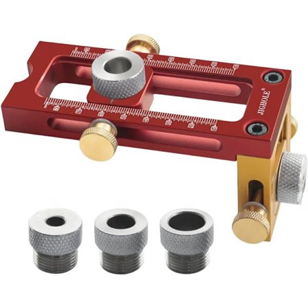 Justerbar skruejigg 2 i 1 kryssdybel boreguide sett trebearbeiding borehullslokaliserer lommehulljigg (sett A)