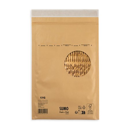 SUMO Påse vadderad 225x340mm brun 100/fp - Lyreco - Emballage och lagerutrustning - Kuvert och postemballage - Bubbelpåsar