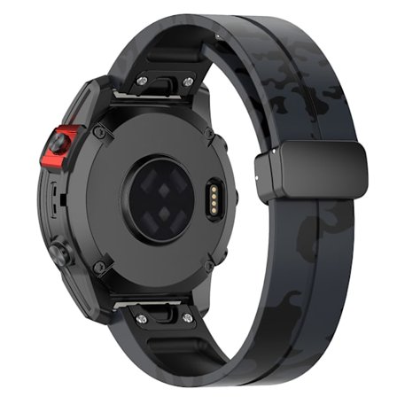 Svart spänne 22mm kamouflage handledsrem armband för Garmin Fenix 7/ Forerunner 965/955/945/935