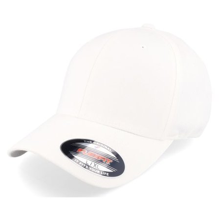 Flexfit - Vit flexfit Keps - Wooly Combed White Flexfit @ Hatstore
