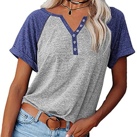 Lös T-shirt Med Kort Ärm I Plusstorlek För Kvinnor