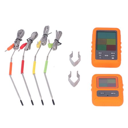 Trådlös kötttermometer Digital BBQ-termometer med 4 sonder för matlagning i ugn, grill och rökning