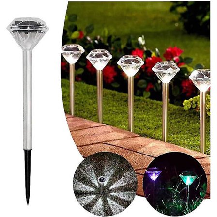1 kpl Timantti aurinkokenno ulkovalot terassille pihalle puutarhaan pylväs upotettu lamppu luova puutarha koristeellinen ympäristöystävällinen 