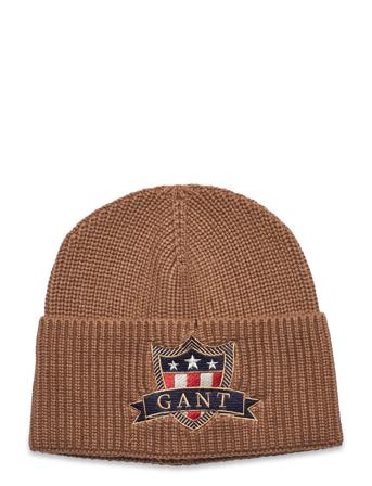 D1. Gant Banner Shield Beanie Brown GANT