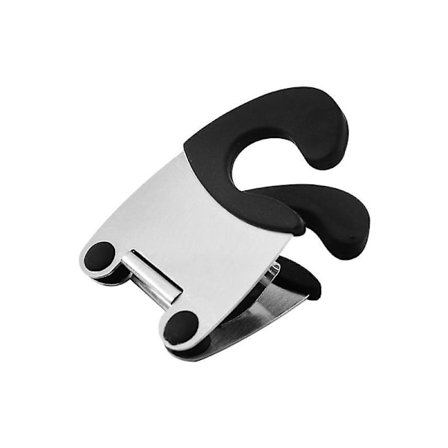 Rostfritt Stål Grytklämma Skedhållare Silikon Halkskydd Elastisk Grytställ (Svart)