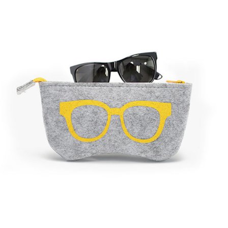 2 stk. Gule Briller Håndtaske Æske, Blød Brille Etui Pen Pung,