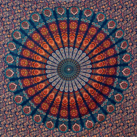 Mandala Tapestry - Natural - 100% Bomull, Stor, Mångsidig - Stor Väggbonad, Sovrum Estetik - Lakan/Matta/Väggbonad 150*200cm