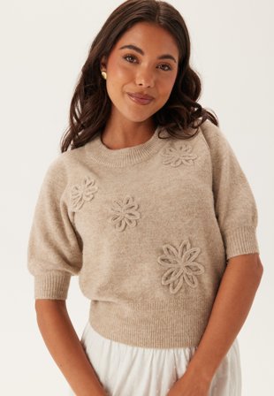 VILA - Visebora 3/4 KNIT - Feather Gray - Kläder - - Bubbleroom